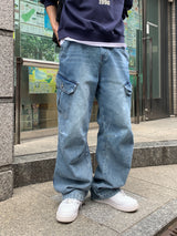 タチウォッシュドカーゴデニムパンツ