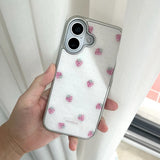 [MADE][Magsafe Glass Bumper Case] Strawberry embroidered knit case pink