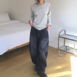 エッセン スラブウォッシングカーブ メガバルーンデニムパンツ
