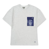 Paisley Pocket Semi-oversized T-shirts White Melange