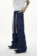 Belted Straight Cut Jeans
