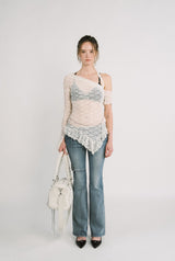 Lace drape top