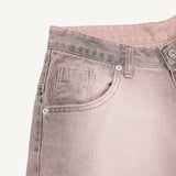 Sand-washed Bermuda denim pants