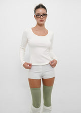 [B-BASIC] Tension Standard Slim U-Neck Long Sleeve Tee (2 SIZE)