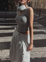 [U-BAISC] Fog solid sleeveless