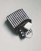 Gingham Mini Pouch - Black