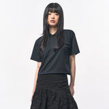 MANS クロップピケポロシャツ BLACK