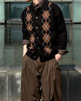 Thebel Argyle Knit Cardigan