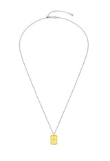 26SS★ [Premium Plating] Volume Square AB TAG Necklace