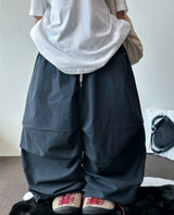 STAR RIVET⭐️🌌✨ STUD POINT BALLOON PARACHUTE OVER LONG LOOSE PANTS 🩵🩶 - 2 COLORS