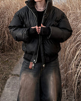 Elbon Crop Rivet Leather Padding