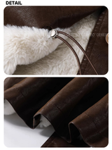 Poodle Fur Bike Leather Half Coat
