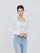 フックスクエアトップス(white)