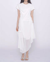 Aurora Halter Draping Asymmetrical Chiffon Dress