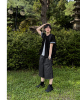 Moment Check Roll-Up Short Sleeve Cardigan