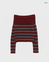 [MADE] Ant Stripe Off-Shoulder Knit