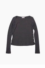 Side button slit long sleeve