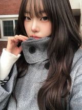 [2oz Quilting] Fila High Neck Wool Belt Half Coat