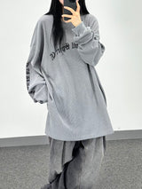 waffle lettering long sleeve
