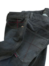FLOCKED LIGHT HAND-BRUSHED FADED DISTRESSED COLOR-TOOTH ZIPPER HEM STRAIGHT-LEG JEANS
