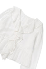 Open sheer blouse_ivory