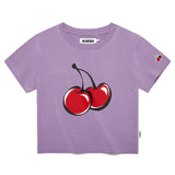 SIGNATURE BIG CHERRY CROP T-SHIRT - PURPLE