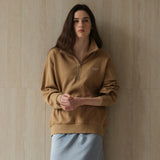 Half-Zip Sweatshirt_Beige