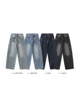 wave washed denim pants(4colors)