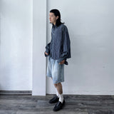 Washed Distressed Wide Shorts