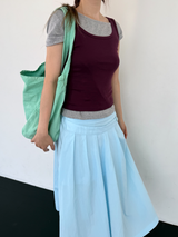 double waist pleats skirt
