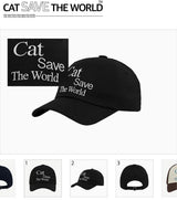 Cat Save The World ボールキャップ (Black)