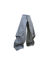 RELABEL (Menglian) Asymmetrical Cross-Patterned Ripple-Pleated Casual Trousers