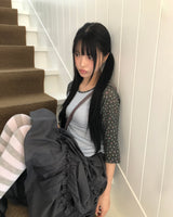 プテン フラワー 七分袖Tシャツ