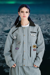 VARIETY PATCH SNAP JACKET ASH BLUE