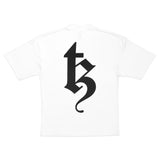 BETREZ OVERSIZED ACID WASH TEE - WHITE LOGO