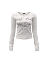 BDM Henley Neck Long Sleeve White