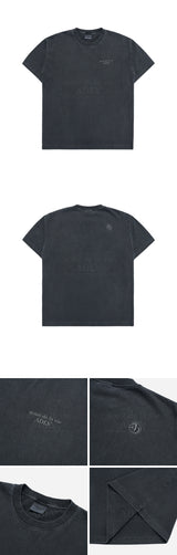 [24SS] BASIC LOGO PIGMENT WASHING SHORT SLEEVE T-SHIRT CHARCOAL