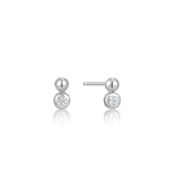 Ball Cubic 925 Silver Stud Earring E045-01H-CZ
