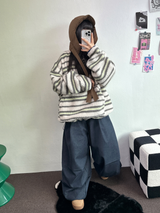 ツーピンタックリベットベルトバルーンロングパンツ🤎🖤💙3カラー