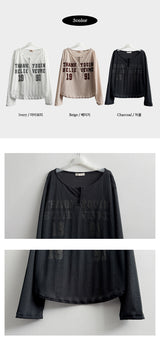 Billy vintage ヘンリーネック スナップヘム ショートラウンド クールスリーブTシャツ