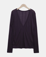 Kazel Deep V-Neck Long-Sleeve T-Shirt