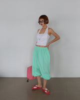 4 color banding harem baggy Aladdin half-length shorts
