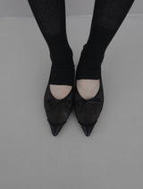 1209 Mesh Stiletto Flat Shoes (3 cm)