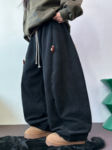 トッポッキユニークスナップバルーンコーデュロイロングパンツ 🤍🤎🧸🖤2カラー
