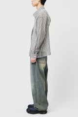 Jian Cropped Checked Shirt (3color)