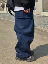 オーバーデニムカーゴバルーンパンツ　２色