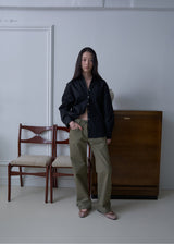Malissa Straight Cotton Pants (Khaki)