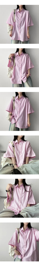 And Oversized fit solid short-sleeved shirt