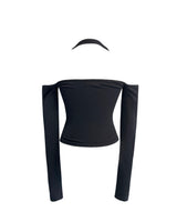 [MADE] Halter tie T - black
