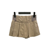 Bowty Pleated Button Skirt Pants